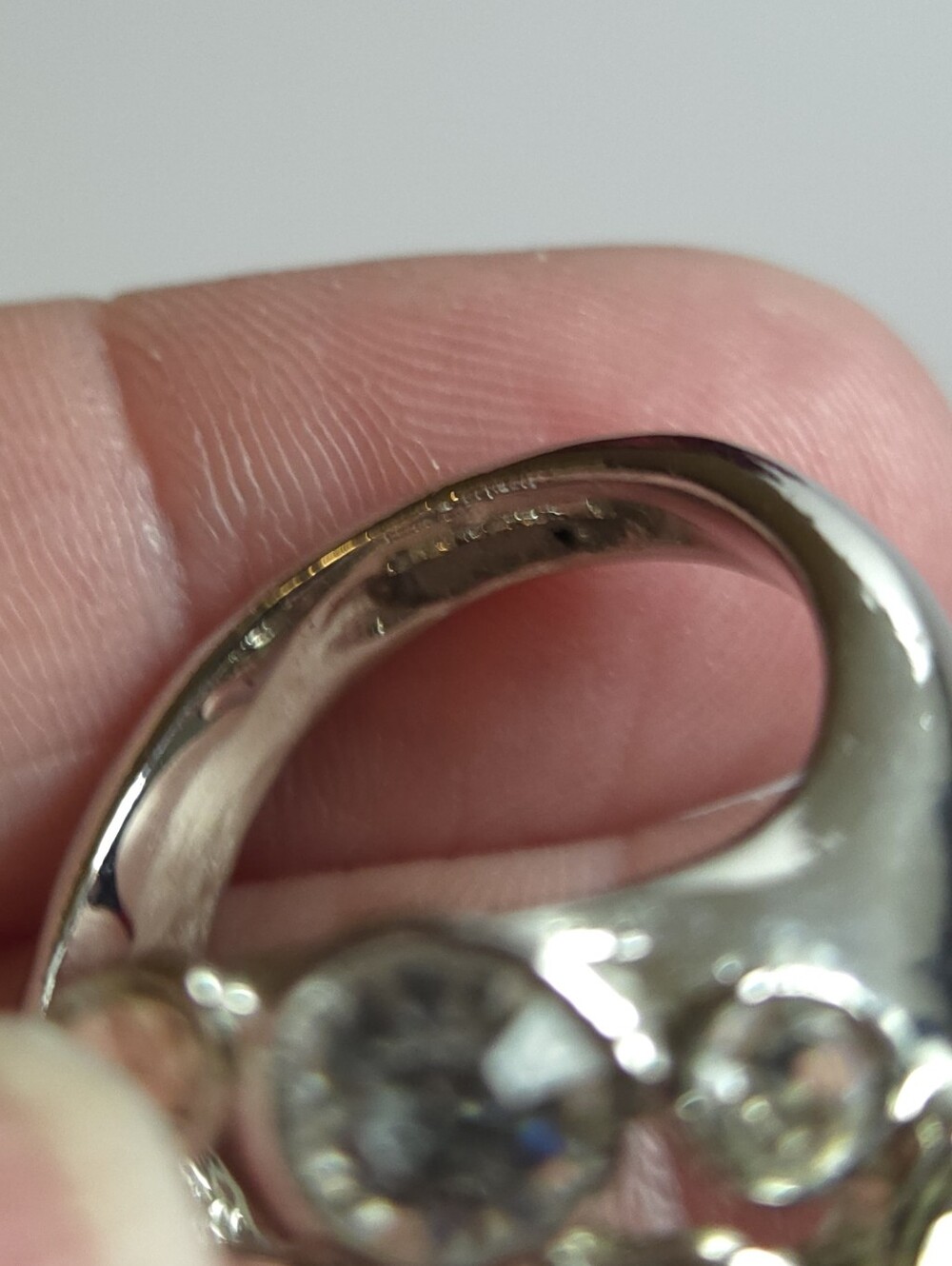 Silver Plated Crystal Cocktail Ring Size 7 Statement Ring - Picture 5 of 8